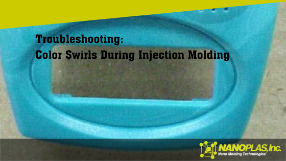 Example of color swirls in injection molding
